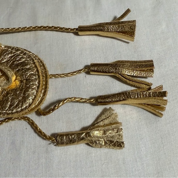 🩴2/$10👠3/$12 Soft Sole Gold Braided Leather Gladiator Barefoot Sandals Baby Sz 5 - Picture 7 of 7